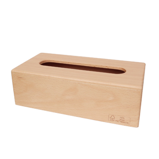 【定番商品】woola　FSC認証木製　ティッシュボックス　レギュラー　（クリア）